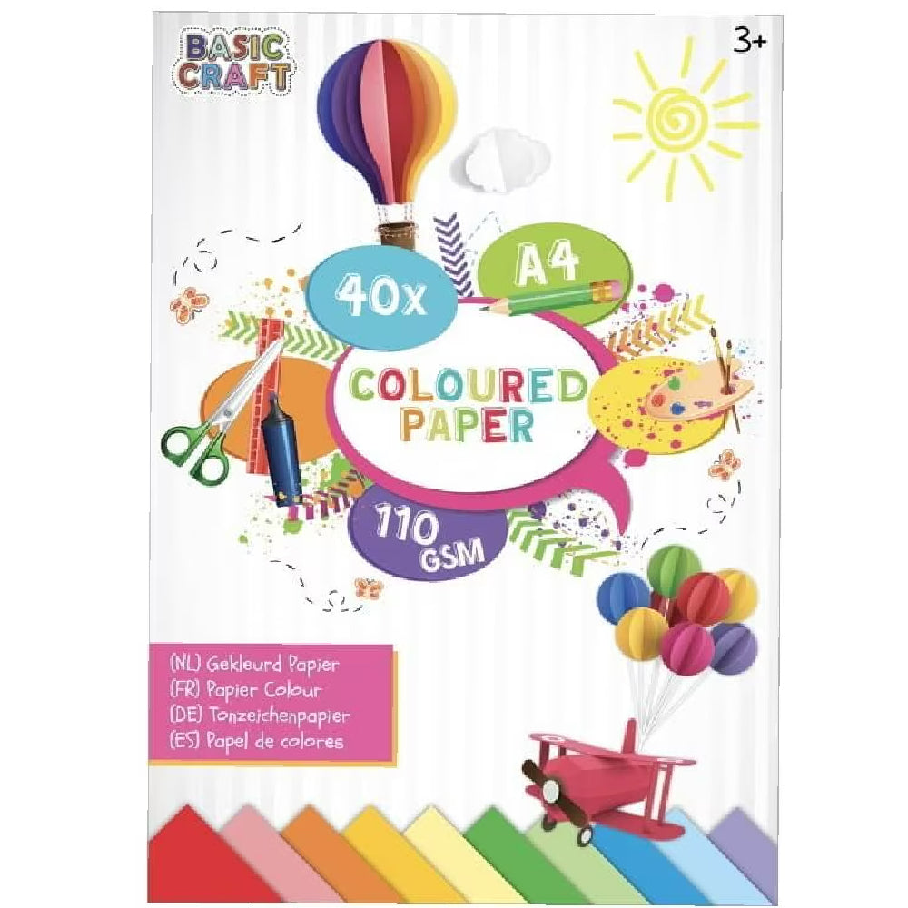 Set hartie colorata Creative Craft, 10 culori, 110 g, 40 bucati Set hartie colorata Creative Craft, 10 culori, 110 g, 40 bucati